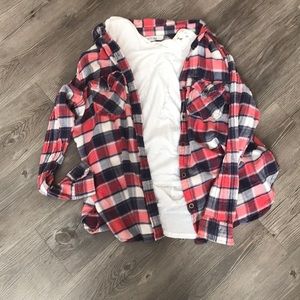 Orange and blue flannel